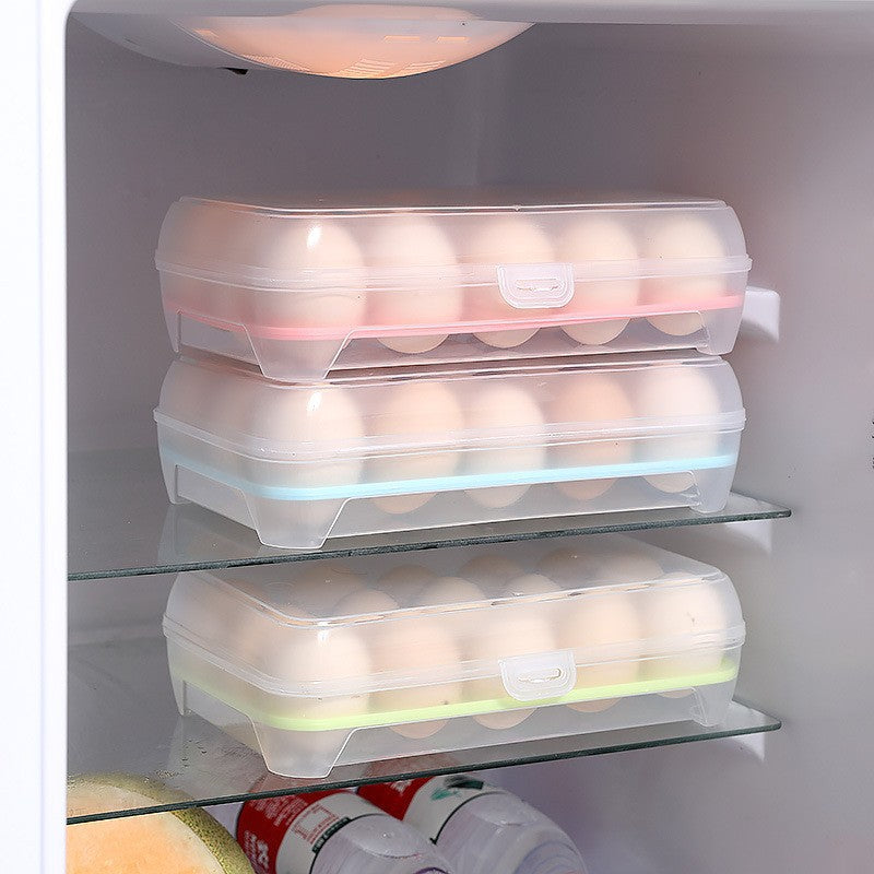 Egg Container for Refrigerator 15-Grid Egg Storage Box