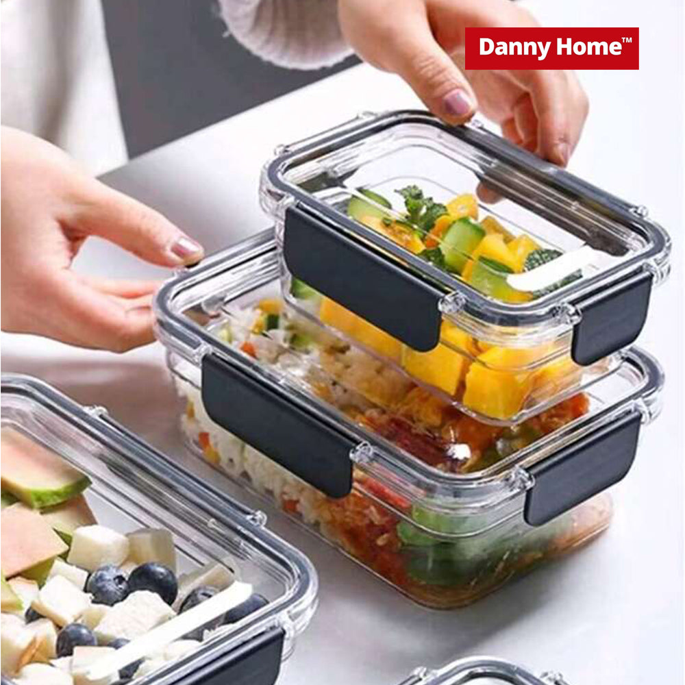 Danny Home Rectangular Plastic Food Container W/Snap Locks