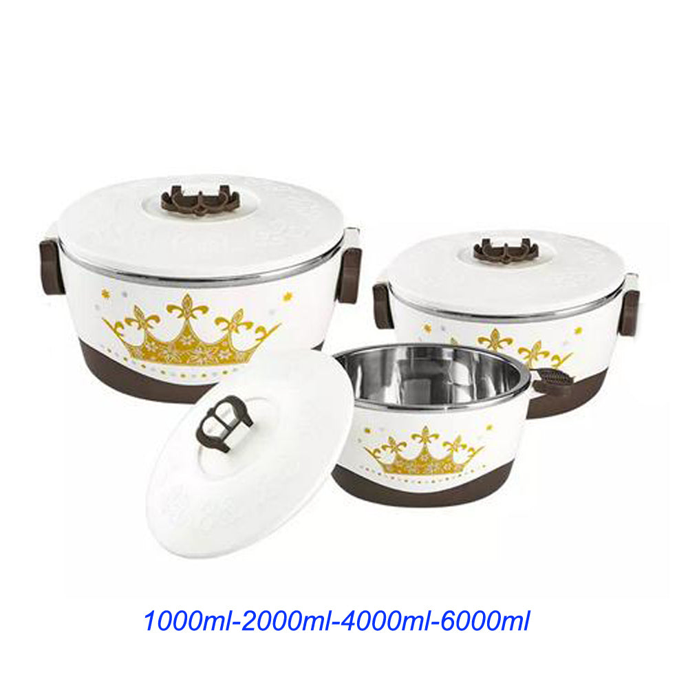 Set of 4 Round Thermal Insulating Pots for Food Storage