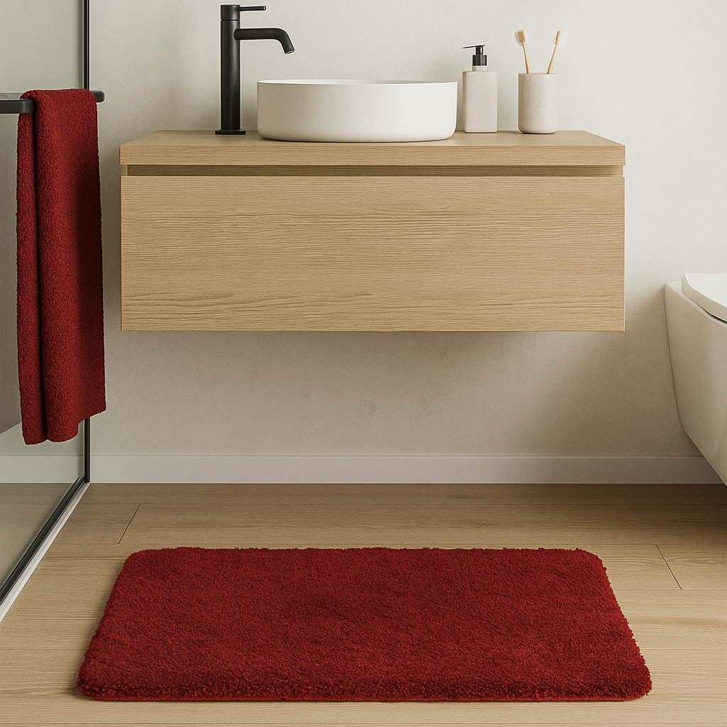 Wenko Melange Bath Mat Red