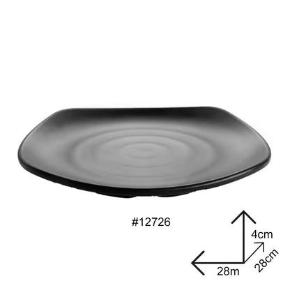Plate Black Melamine Dinnerware