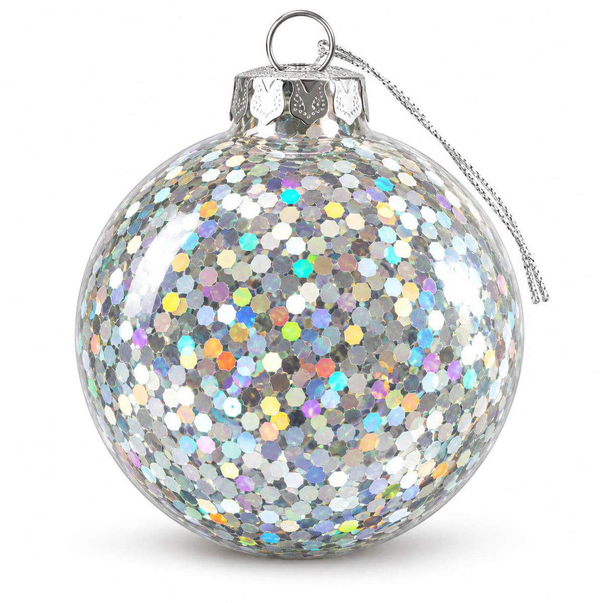 Holographic Glitter Christmas Ornaments