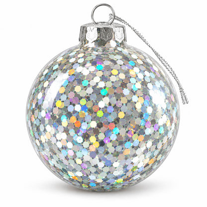 Holographic Glitter Christmas Ornaments