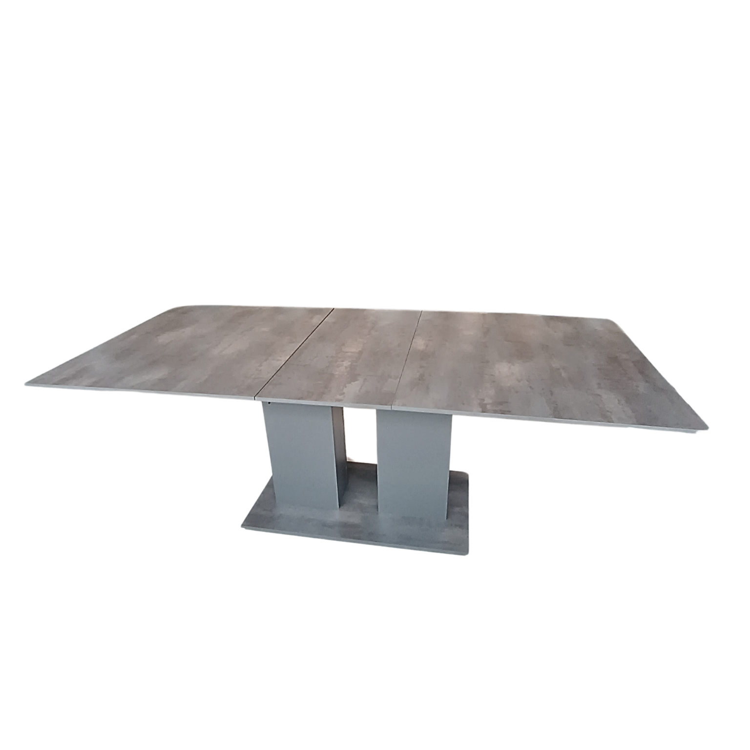 Reality Raw Steel Modern Extendable Dining Table