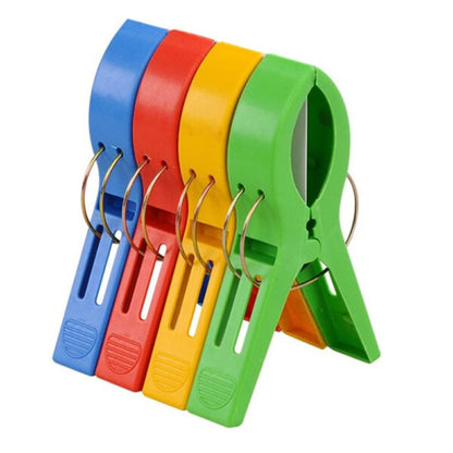 4-Pcs Jumbo Beach Chair Towel Clips Clamps