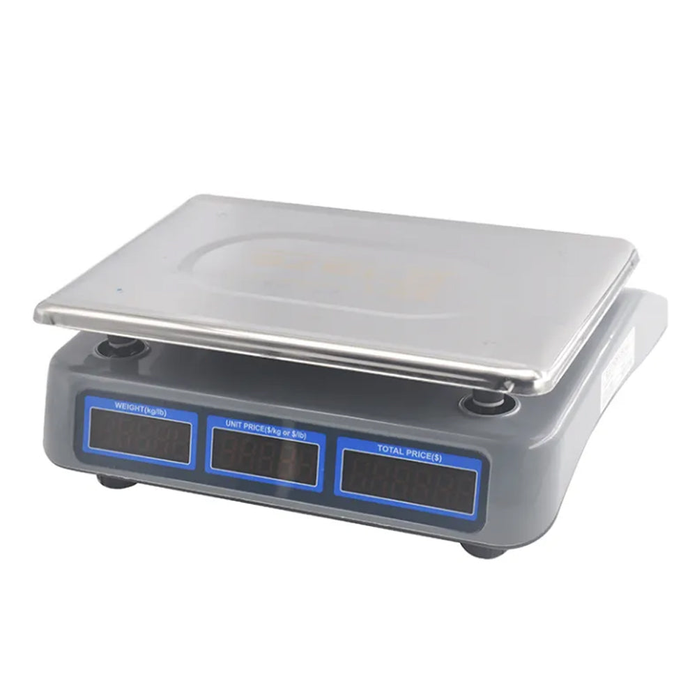 40KG Stainless Steel Rechargeable Digital Pricing &amp; Weighing Scale With 3-LCD Display