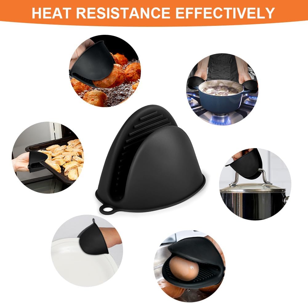 Premium 2-Pcs Non-Slip Silicone Oven Gloves Heat Resistant