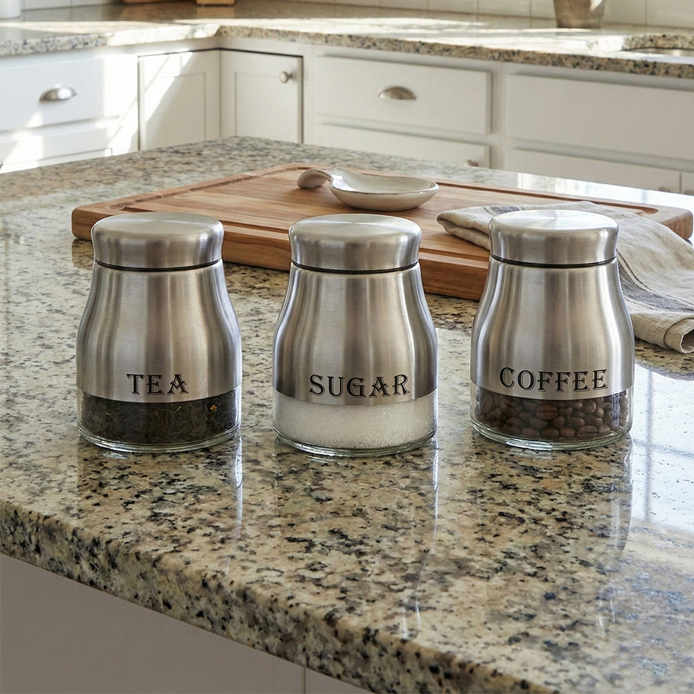 3-Pcs Stainless Steel Glass Seasoning Set – 600ml #CB-TWJ08