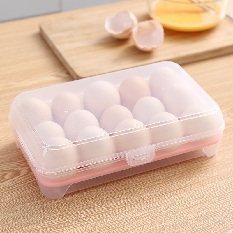 Egg Container for Refrigerator 15-Grid Egg Storage Box