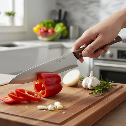 Danny Home Stainless Steel Chef Knife Walnut Wood 33cm