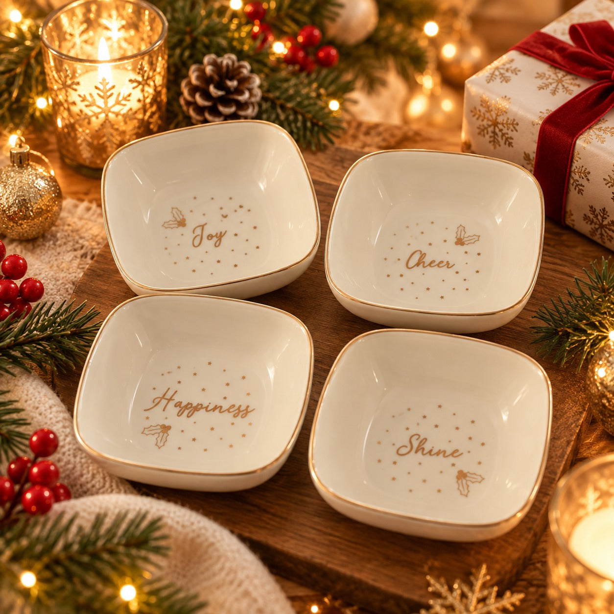 Festive Constellation Christmas Mini Bowls – Set of 4