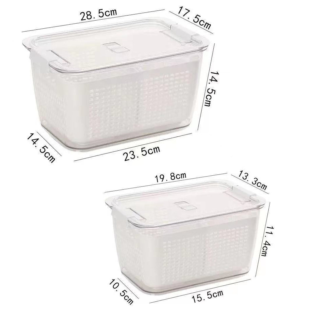 2-Pieces Food Storage Containers Box With Removable Drain Tray