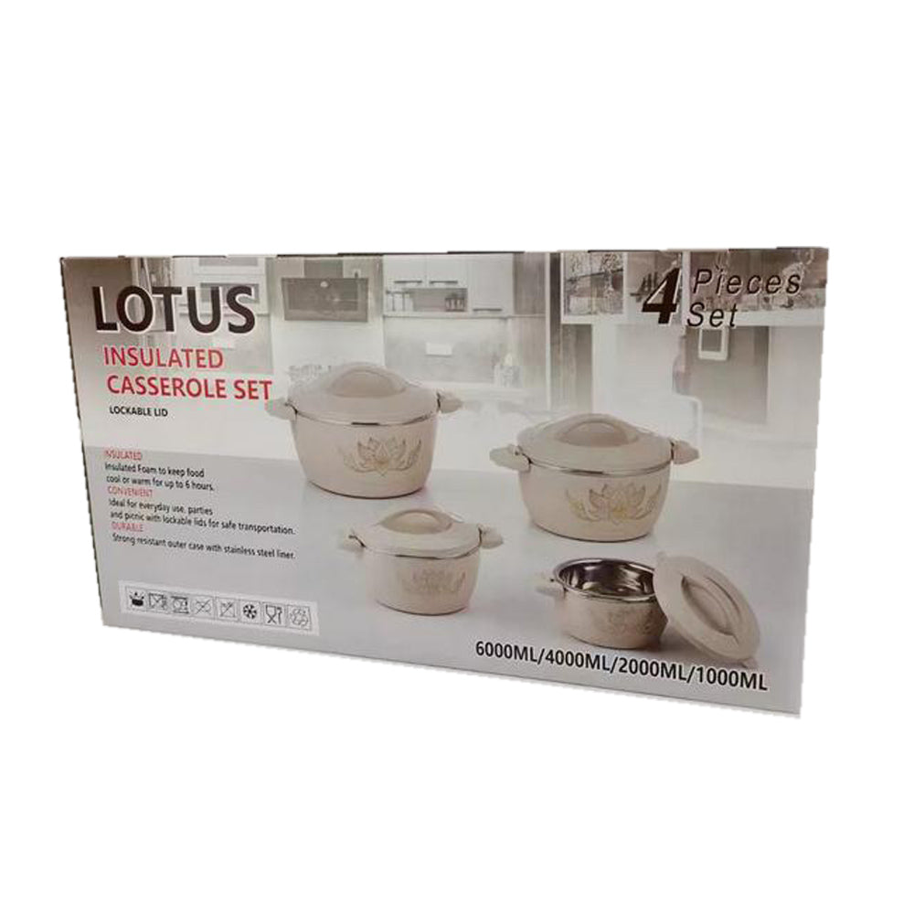 Set of 4 Round Thermal Insulating Pots for Food Storage