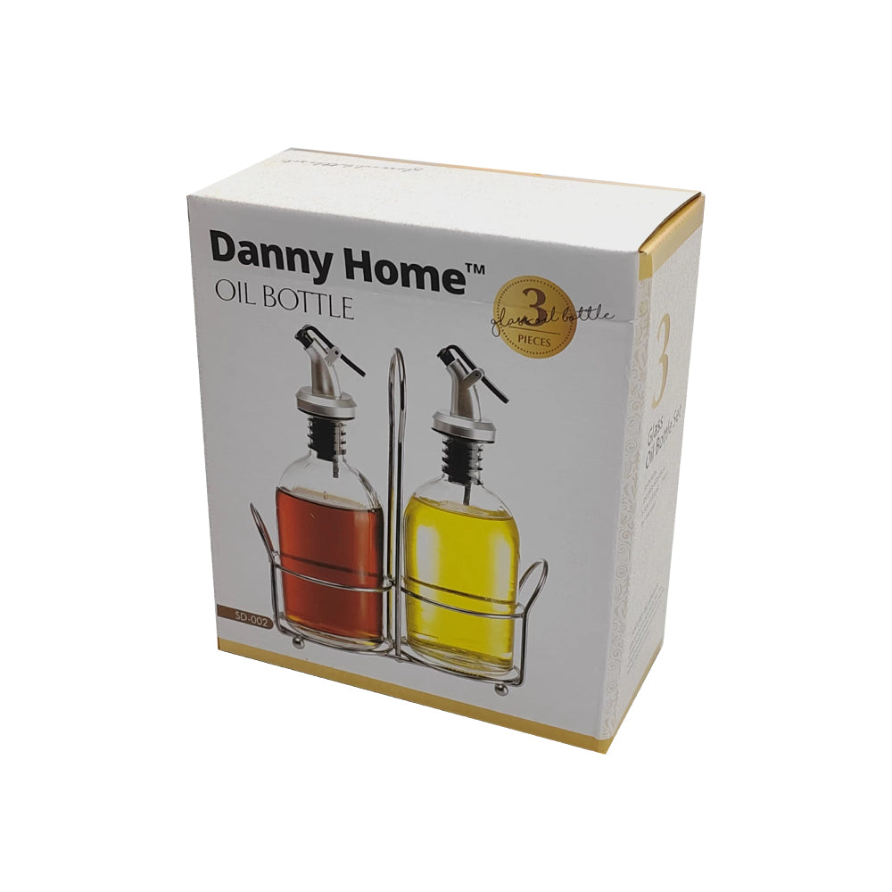 Danny Home 2-Pcs Oil &Vinegar Dispenser Glass Bottle With Stand