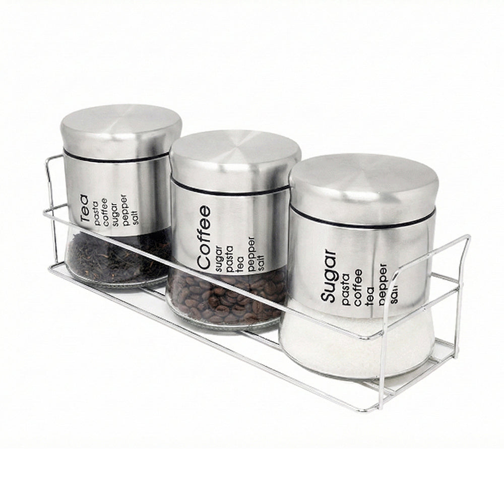 3-Pcs Stainless Steel Glass Seasoning Rack Set – 400ml #CB-TWJ16
