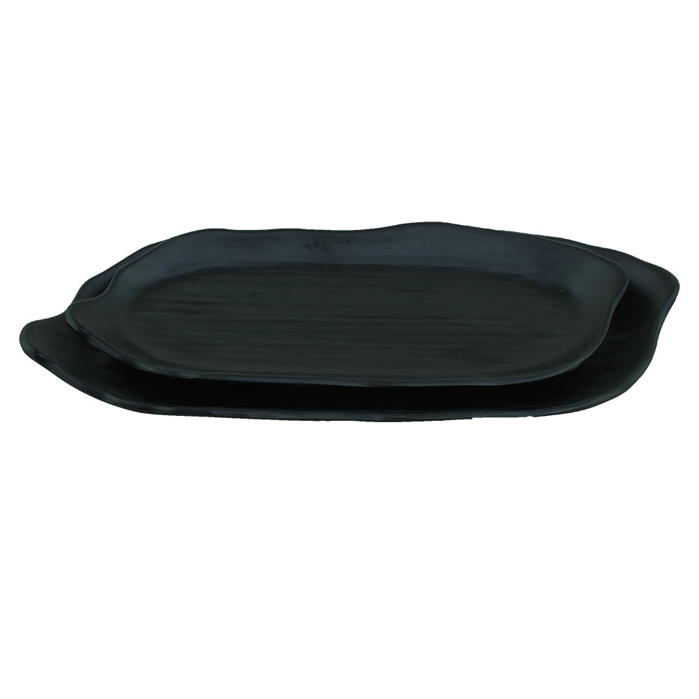 Plate Black Melamine Dinnerware