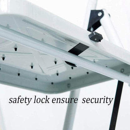 Metal Folding Ladder Handgrip Anti-Slip and Wide Pedal-White