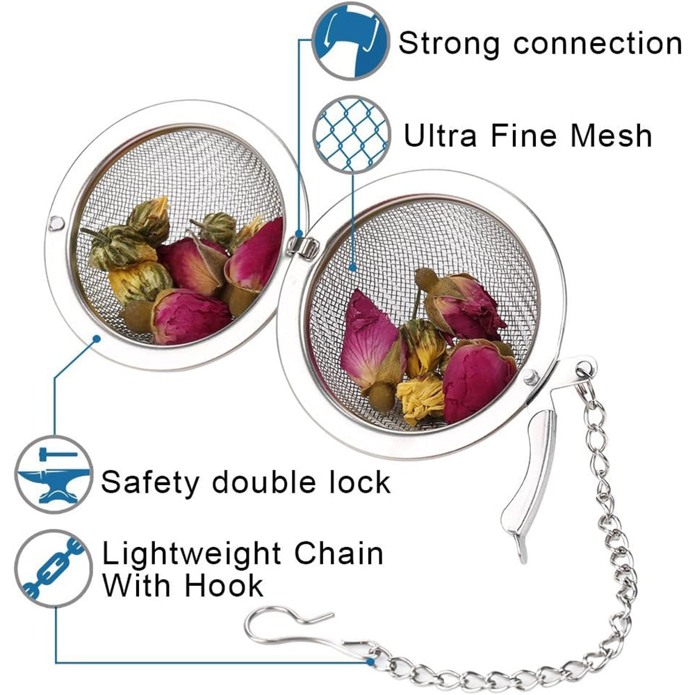 Stainless Steel Tea Strainer With Chain Handle