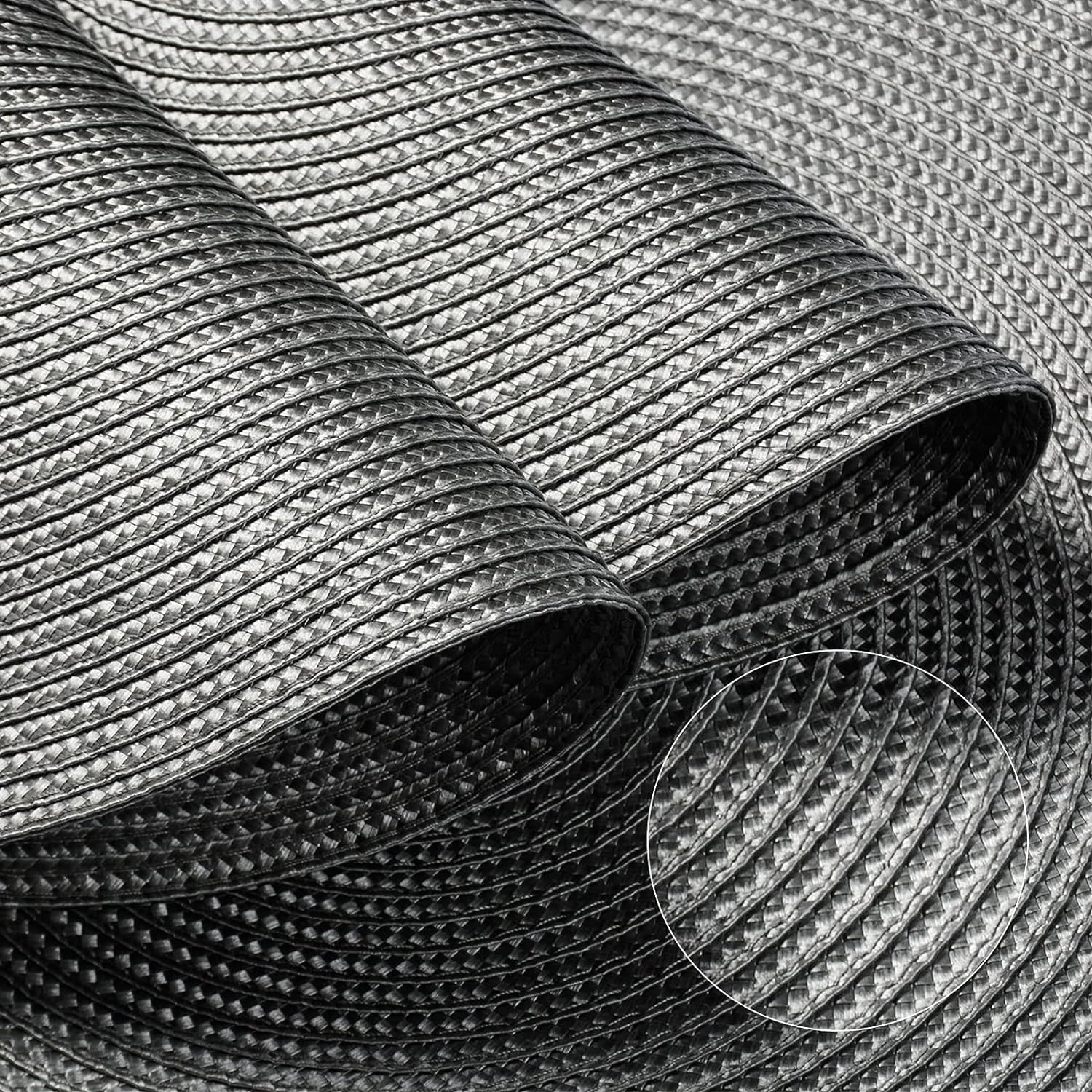 2-Pieces Round Braided Placemats Table Mats for Dining Tables 38cm