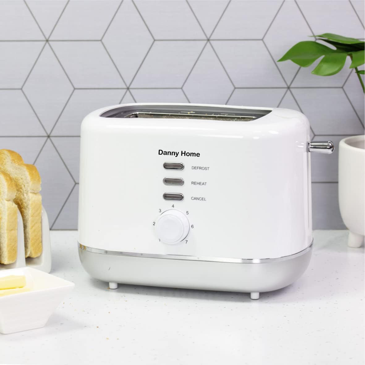 Danny Home White Two Slice Toaster 27cm
