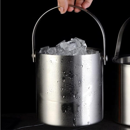 Danny Home Stainless Steel Double Wall Ice Bucket With Lid 2L