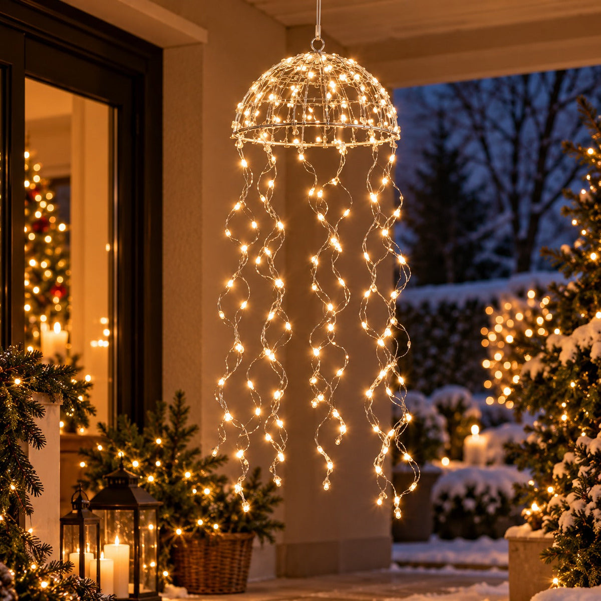 Luca Lighting Silver Wire Chandelier Half Dome – 160 LED