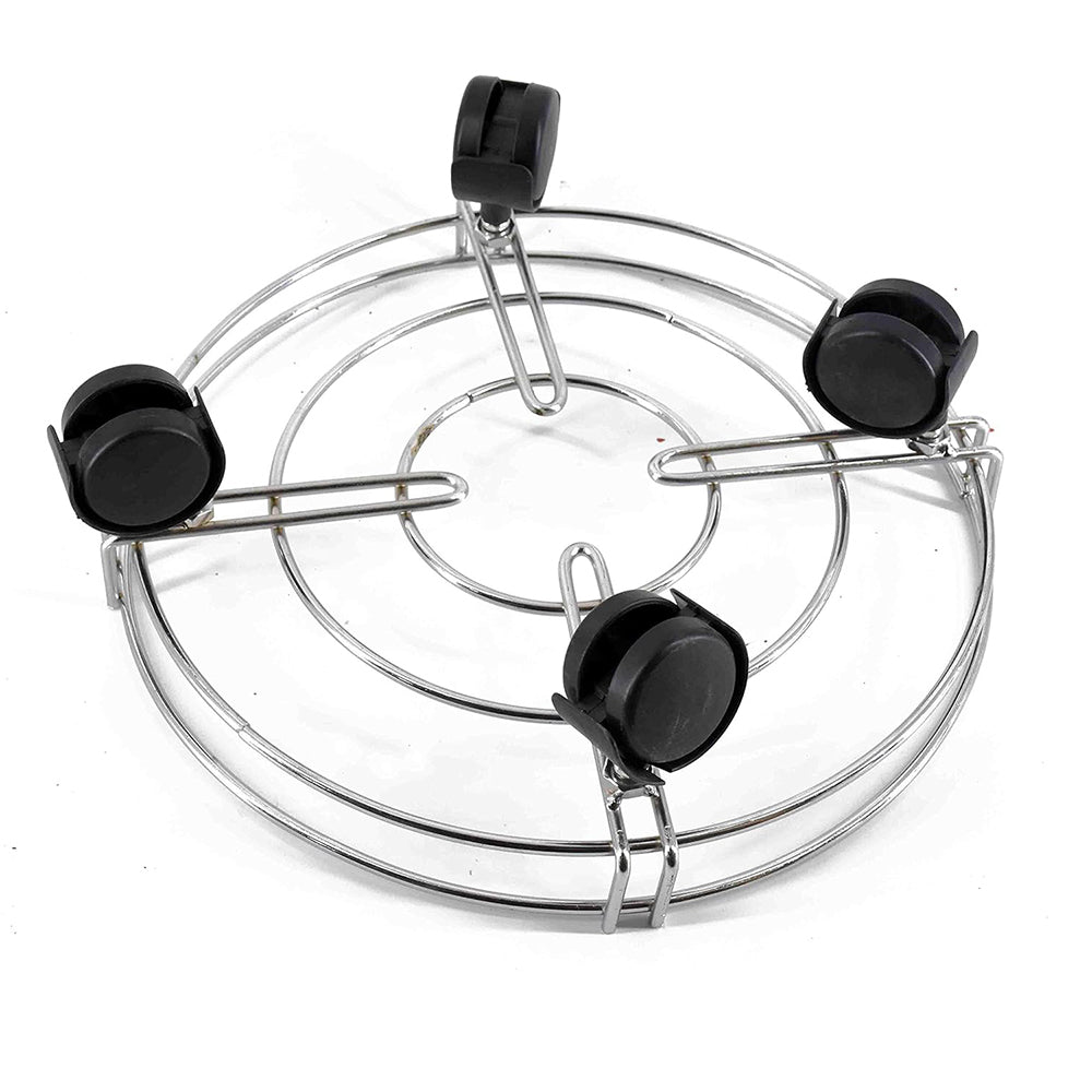 Stainless Steel Gas Cylinder Trolley with 4-Wheels 34x4cm