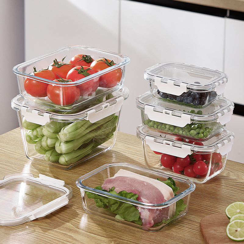 1480ml Borosilicate Rectangle Glass Food Storage Container With Microwave, Freezer & Dishwasher Safe NFH-77841