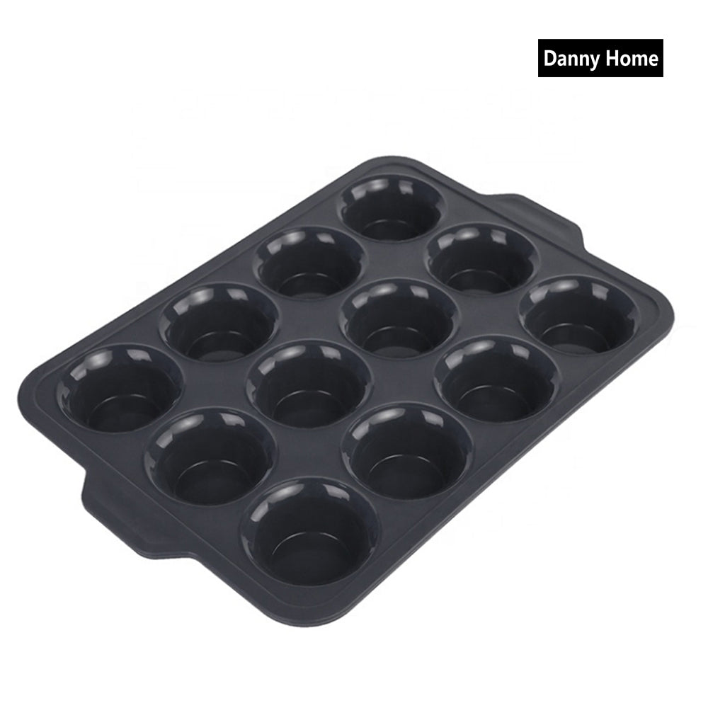 Danny Home High Quality Silicone Muffin Baking Pan & Cupcake Tray 12 Cup 39.8cmx26.5cmx3.5cm