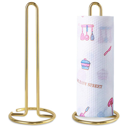Tissue Holder Standing Rack with Weighted Base for Kitchen Counter top, Gold