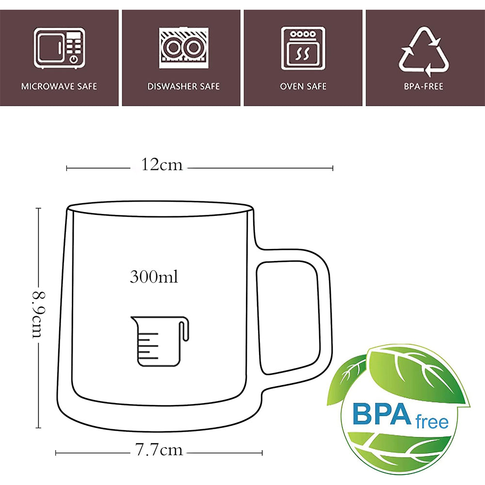 300ml 2-Pcs Danny Home High-Quality Clear Glass Mug Set