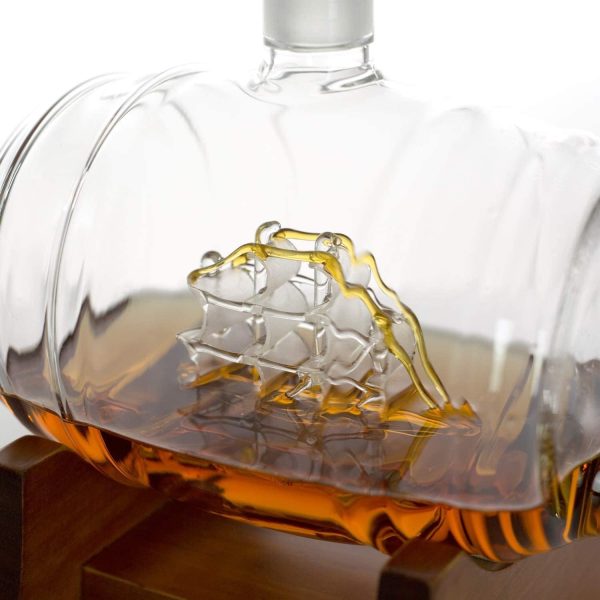 Glass Liquor Barrel Dispenser 1000ml