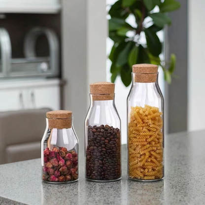 1-Pcs High-Quality Glass Bottle with Cork Lid