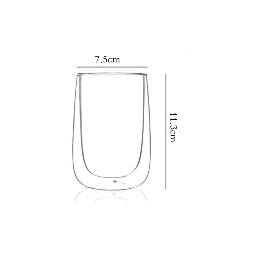 300ml 2-Pcs Danny Home Double Walled Cappuccino Glasses Set