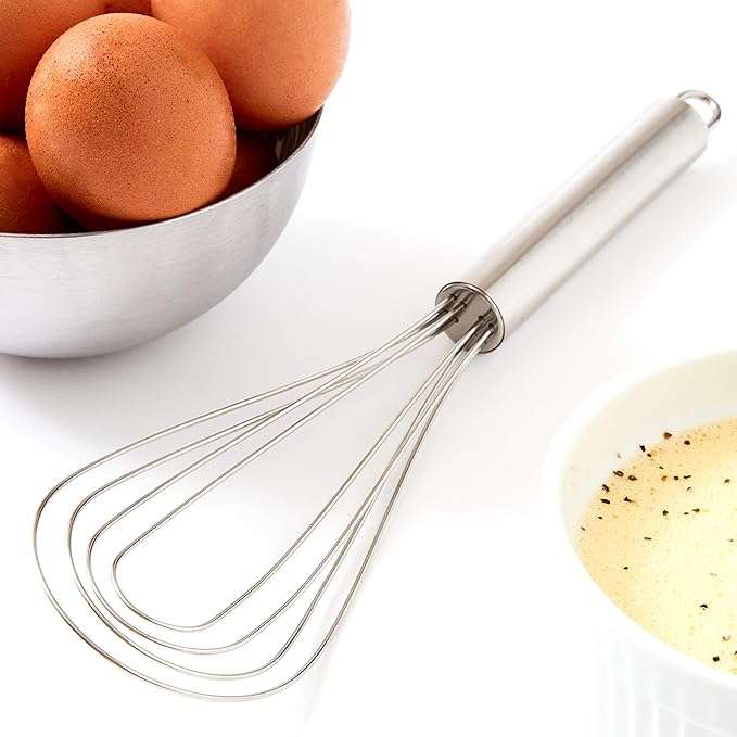 Stainless Steel Flat Roux Whisk – 2-in-1 Stirring & Scraping Tool