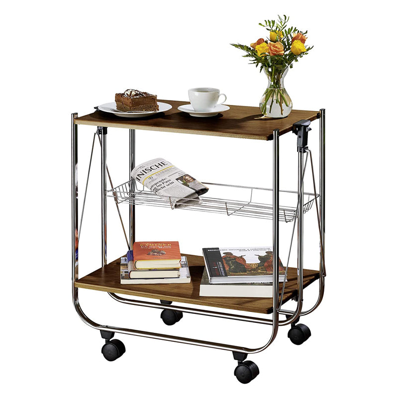 Wenko dinett serving trolley deluxe walnut