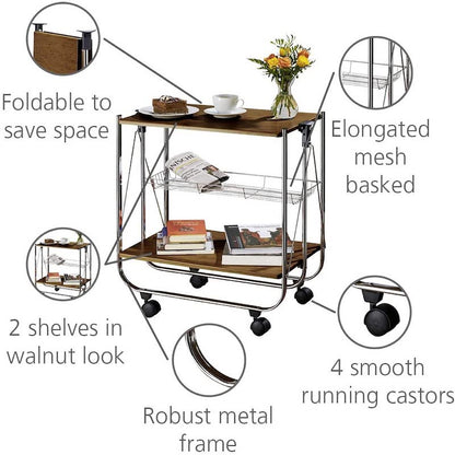 Wenko dinett serving trolley deluxe walnut