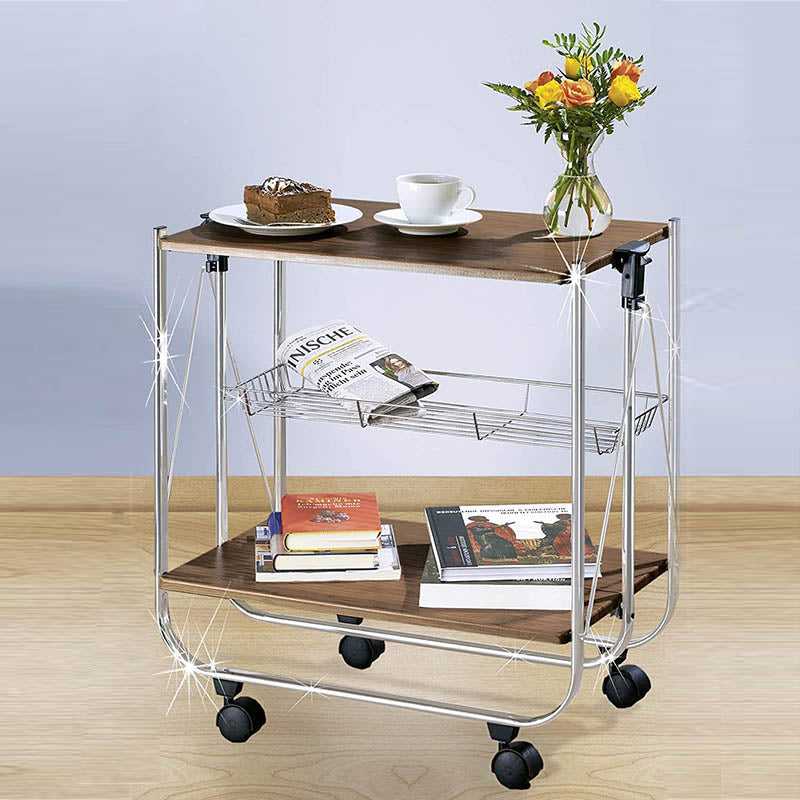 Wenko dinett serving trolley deluxe walnut