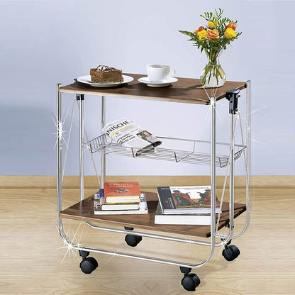 Wenko dinett serving trolley deluxe walnut