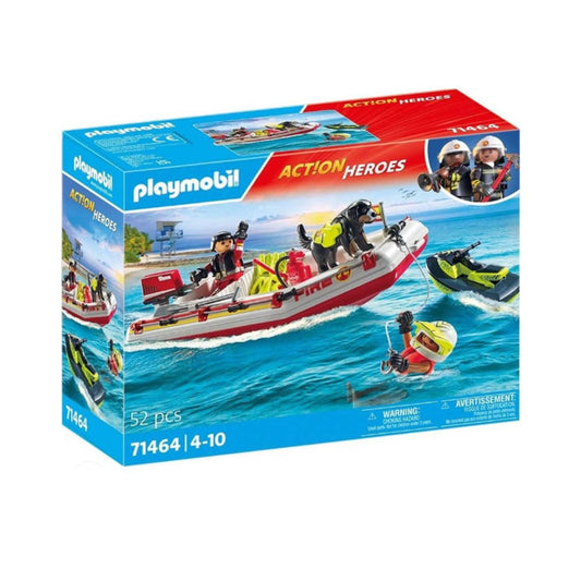 Playmobil City Action Inflatable Fire Boat With Marine Scooter 71464