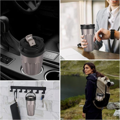 Double Layer Stainless Steel Coffee Mug With Handle 500ml