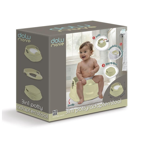 3-in-1 Potty Training System Dolu Potty, Toilet Adapter & Step Stool Relax Beige
