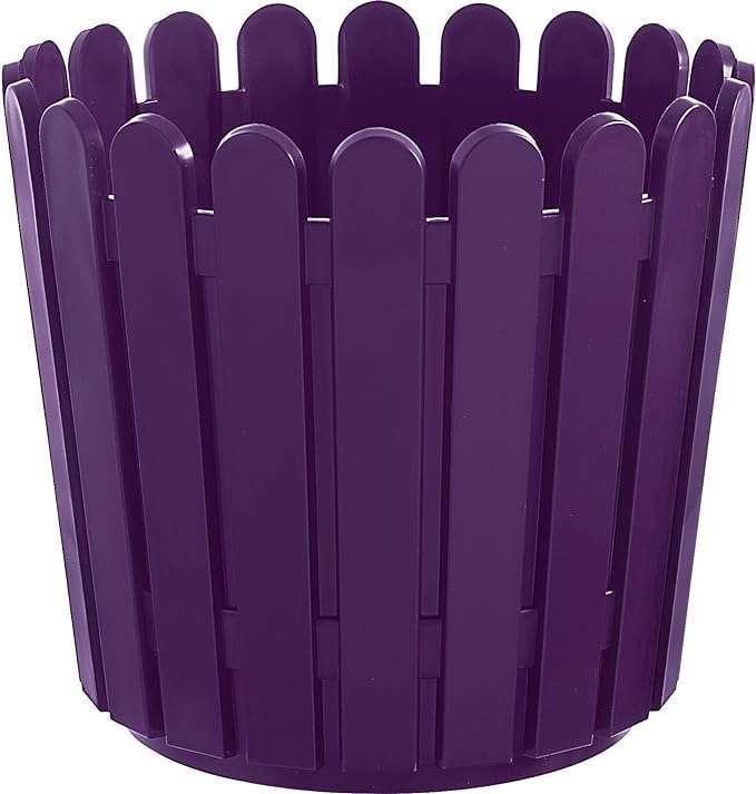 Emsa 512686 – Flowerpot Round, Country House Style, 11 Liter, Purple, Country House