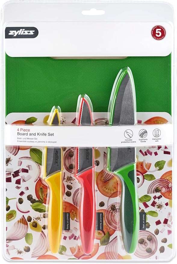 Cutting Board & Set of 3 knives by Zyliss Switzerland