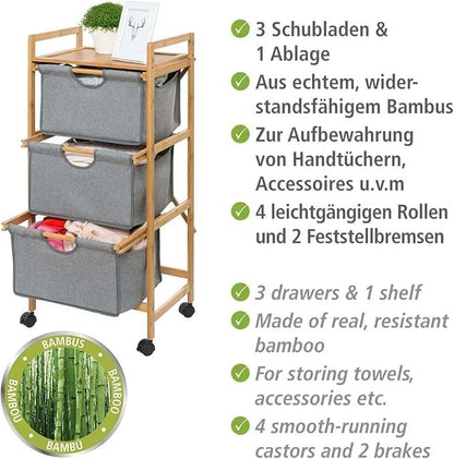 Laundry/Kitchen Trolley with 3 Removable Baskets by Wenko