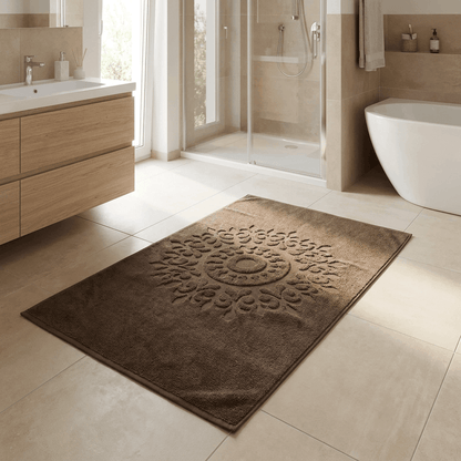 Aquanova Brown Embossed Bath Mat