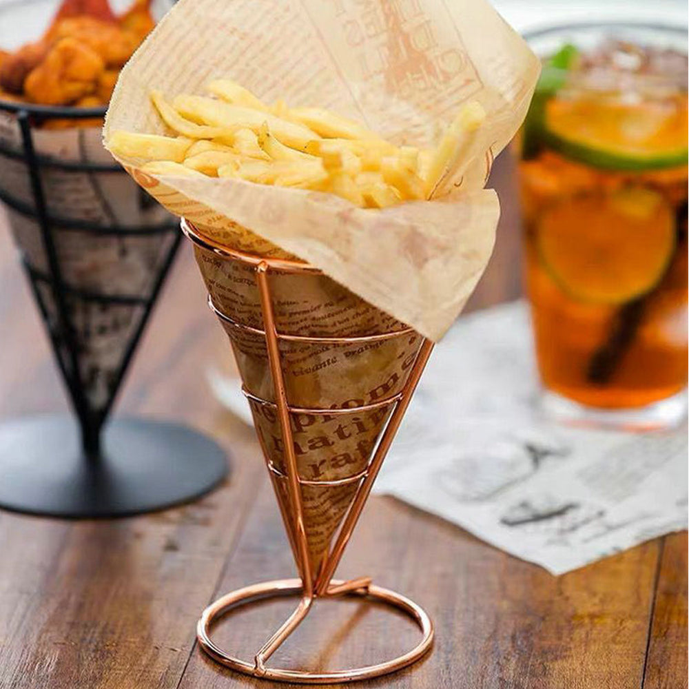 Stainless Steel Chips Fry Baskets  (Rose Gold)
