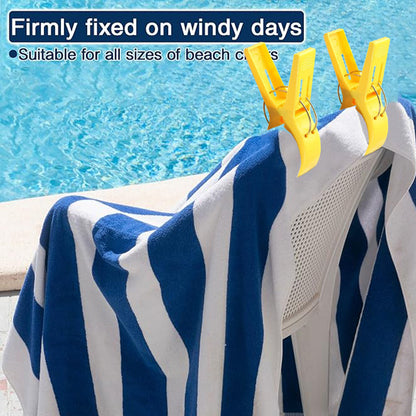 4-Pcs Jumbo Beach Chair Towel Clips Clamps