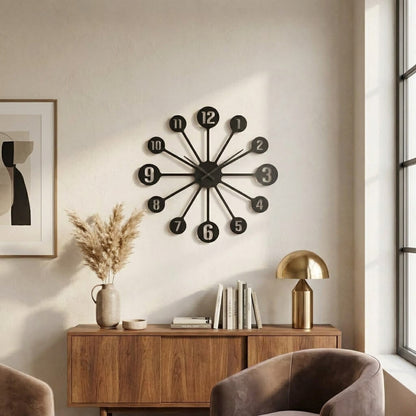 Koziol PINBALL Wall Clock – Retro 45cm Quartz Clock in Black