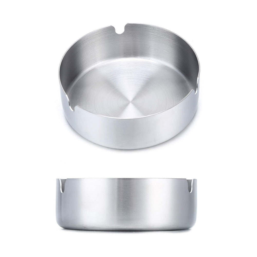 Stainless Steel Cigarette Ashtray Silver – 8cm HY079-8